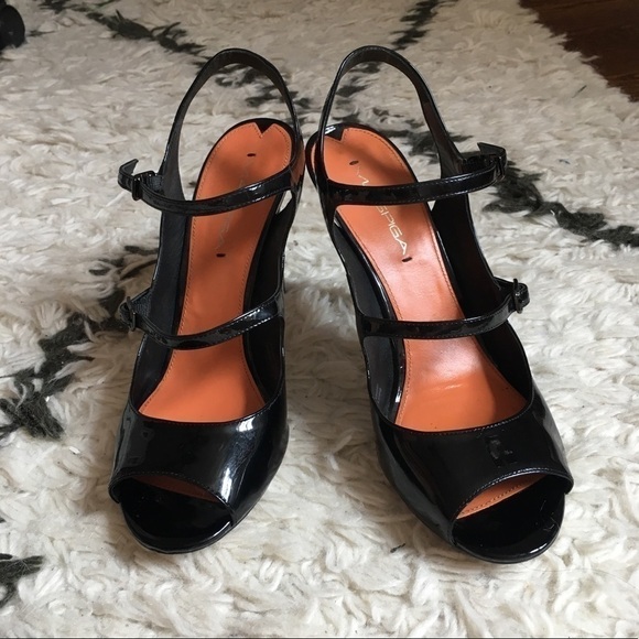Via Spiga Black and Orange Heels - Picture 1 of 6